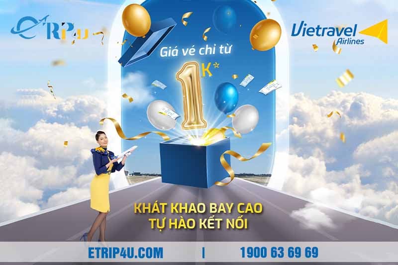 Vietravel Airlines tung h&agrave;ng ngh&igrave;n v&eacute; 1K đầu năm mới