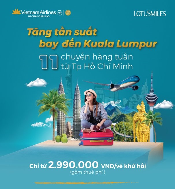 Tăng tần suất, tặng ưu đãi đường bay Việt Nam Malaysia Tăng tần suất, tặng ưu đãi đường bay Việt Nam Malaysia