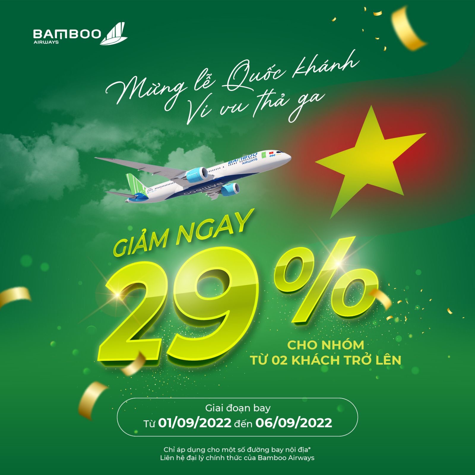 Mừng lễ Quốc Khánh thả ga vi vu cùng Bamboo Airways Mừng lễ Quốc Khánh thả ga vi vu cùng Bamboo Airways