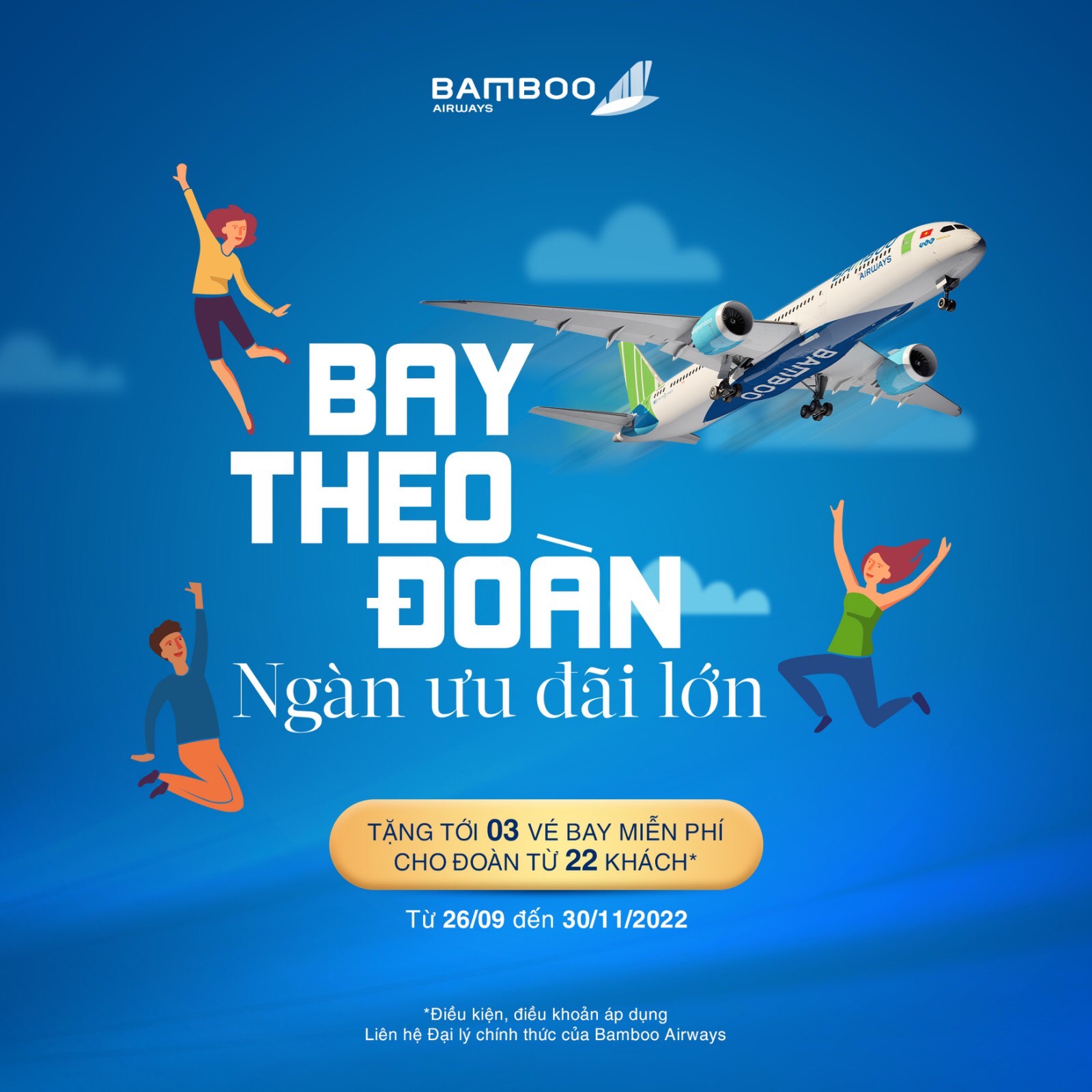 Bay cả đo&agrave;n nhận ngay  v&eacute; m&aacute;y bay ưu đ&atilde;i  c&ugrave;ng Bamboo Airways Bay cả đo&agrave;n nhận ngay v&eacute; m&aacute;y bay ưu đ&atilde;i c&ugrave;ng Bamboo Airways