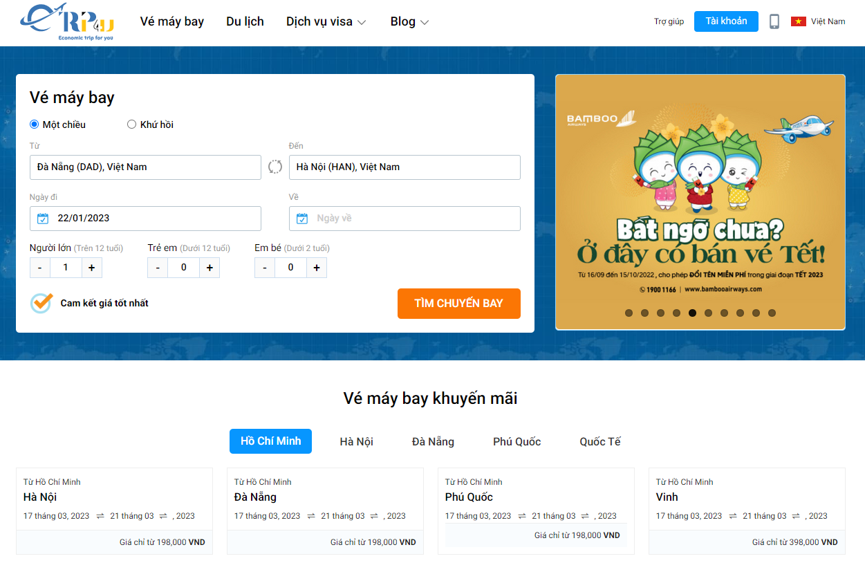Đặt v&eacute; m&aacute;y bay Tết Đ&agrave; Nẵng - H&agrave; Nội tr&ecirc;n Vnbuy