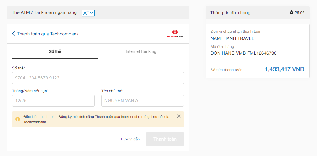 thanh to&aacute;n onepay qua thẻ