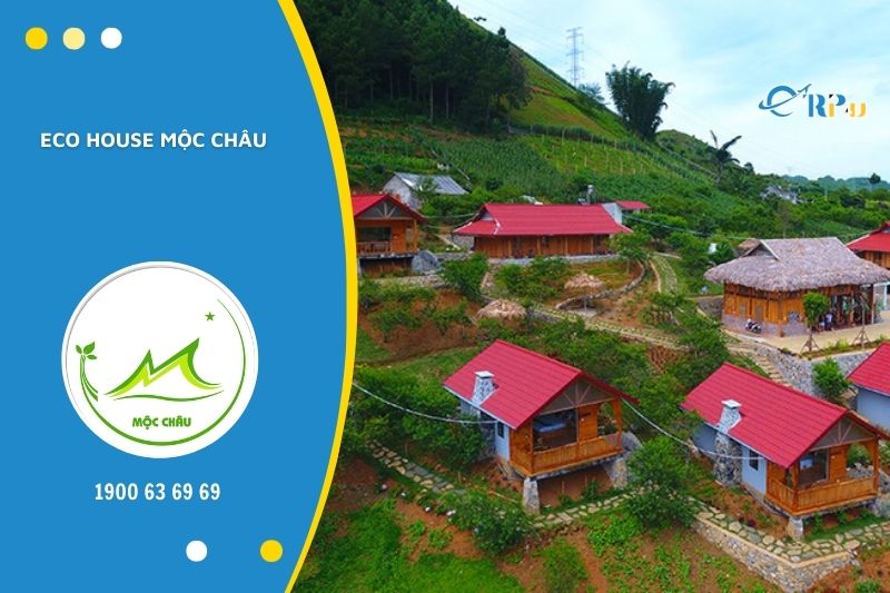 Eco House Mộc Ch&acirc;u nổi bật với lối thiết kế đơn giản, gần gũi với thi&ecirc;n nhi&ecirc;n