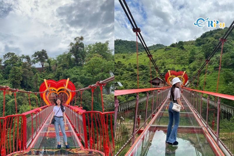Check in tr&ecirc;n cầu k&iacute;nh th&aacute;c Dải Yếm