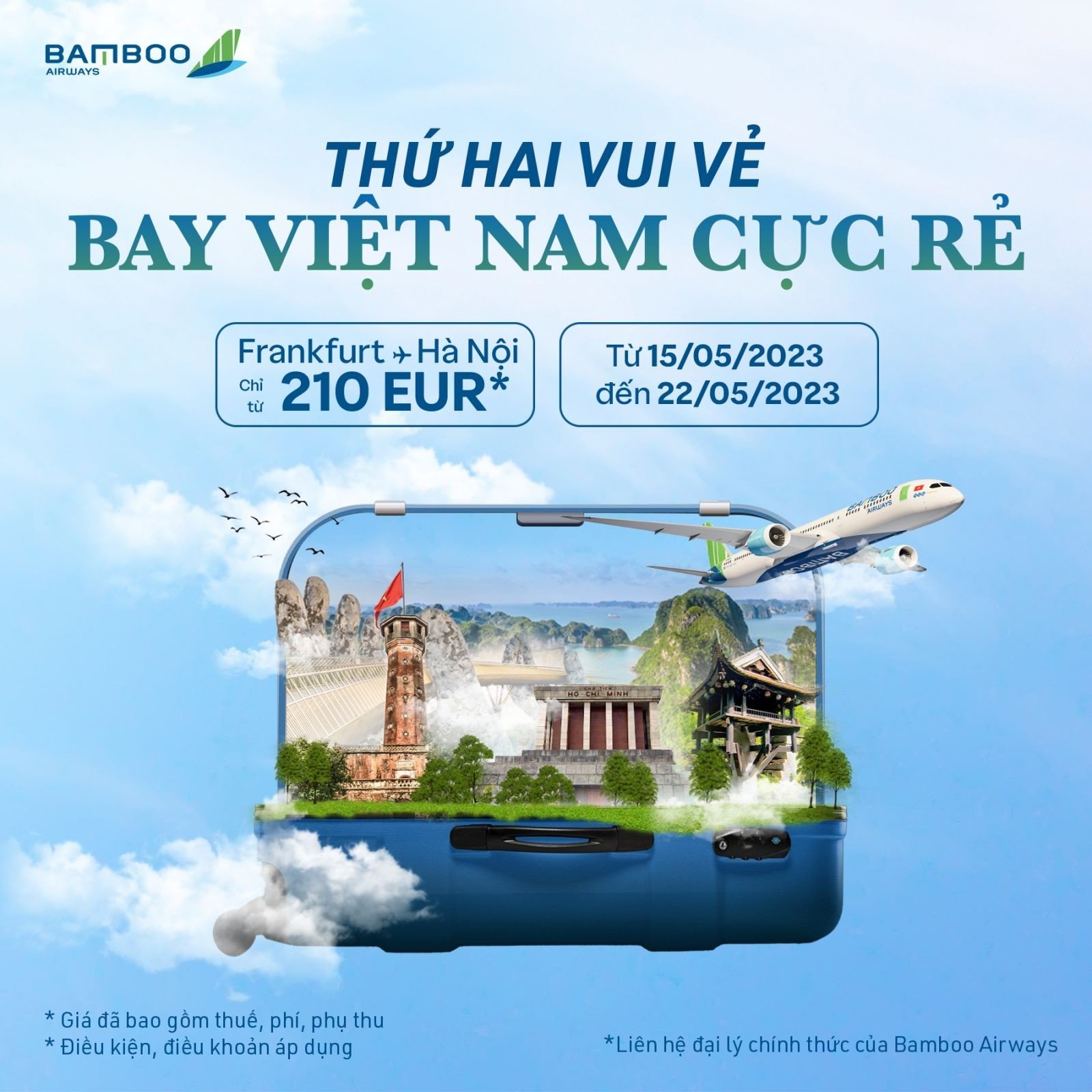Bay Frankfurt - H&agrave; Nội chỉ từ 210 Euro 