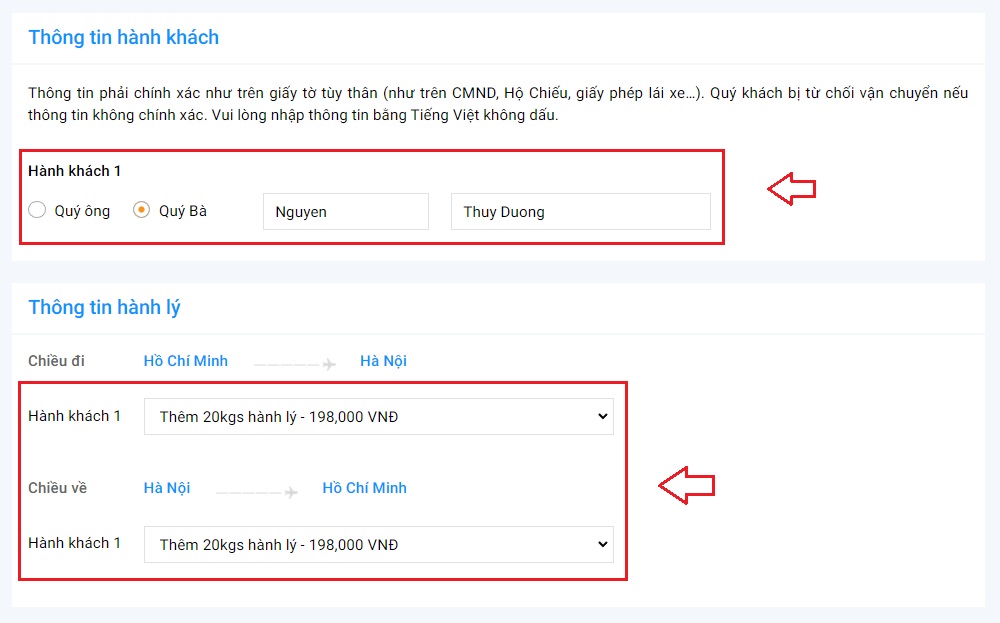 Mua h&agrave;nh l&yacute; online khi đặt v&eacute; m&aacute;y bay trực tuyến