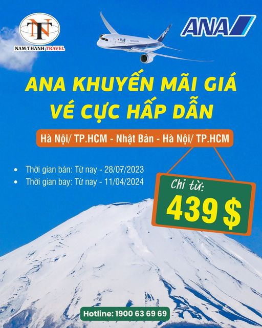Khuyến mại hấp dẫn h&agrave;nh tr&igrave;nh H&agrave; Nội/ Hồ Ch&iacute; Minh - Nhật Bản từ All Nippon Airways