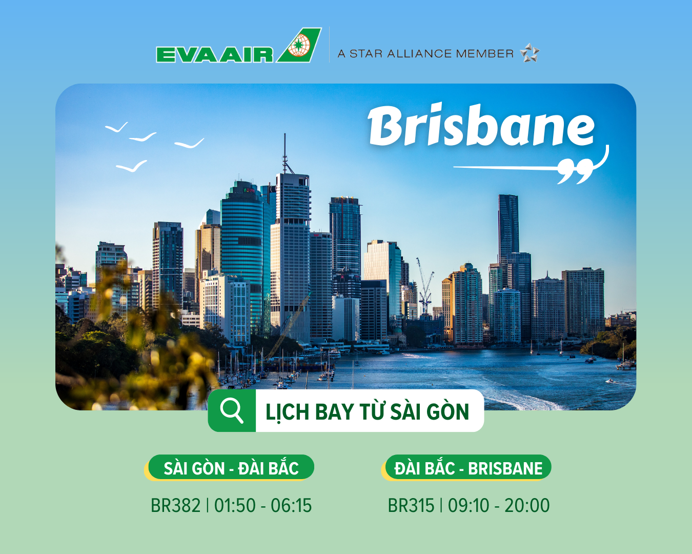 Bay khứ hồi Brisbane chỉ với 350 USD c&ugrave;ng Eva Air​