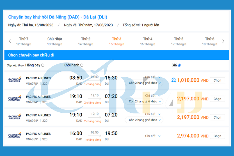 Gi&aacute; v&eacute; đường bay mới Đ&agrave; Nẵng - Đ&agrave; Lạt Pacific Airlines