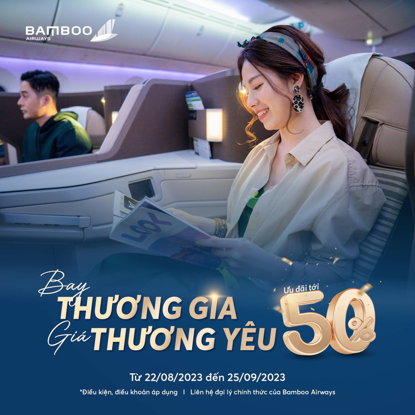 Bay thương gia gi&aacute; y&ecirc;u thương c&ugrave;ng Bamboo Airways , ưu đ&atilde;i khủng l&ecirc;n tới 50%