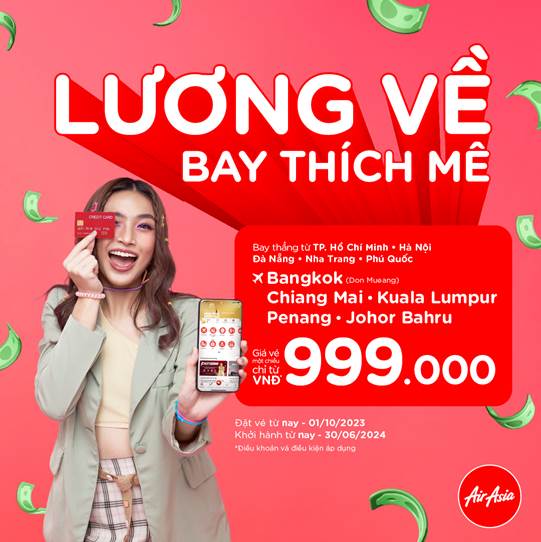 Lương về, bay th&iacute;ch m&ecirc; c&ugrave;ng Air Asia tới Th&aacute;i Lan 