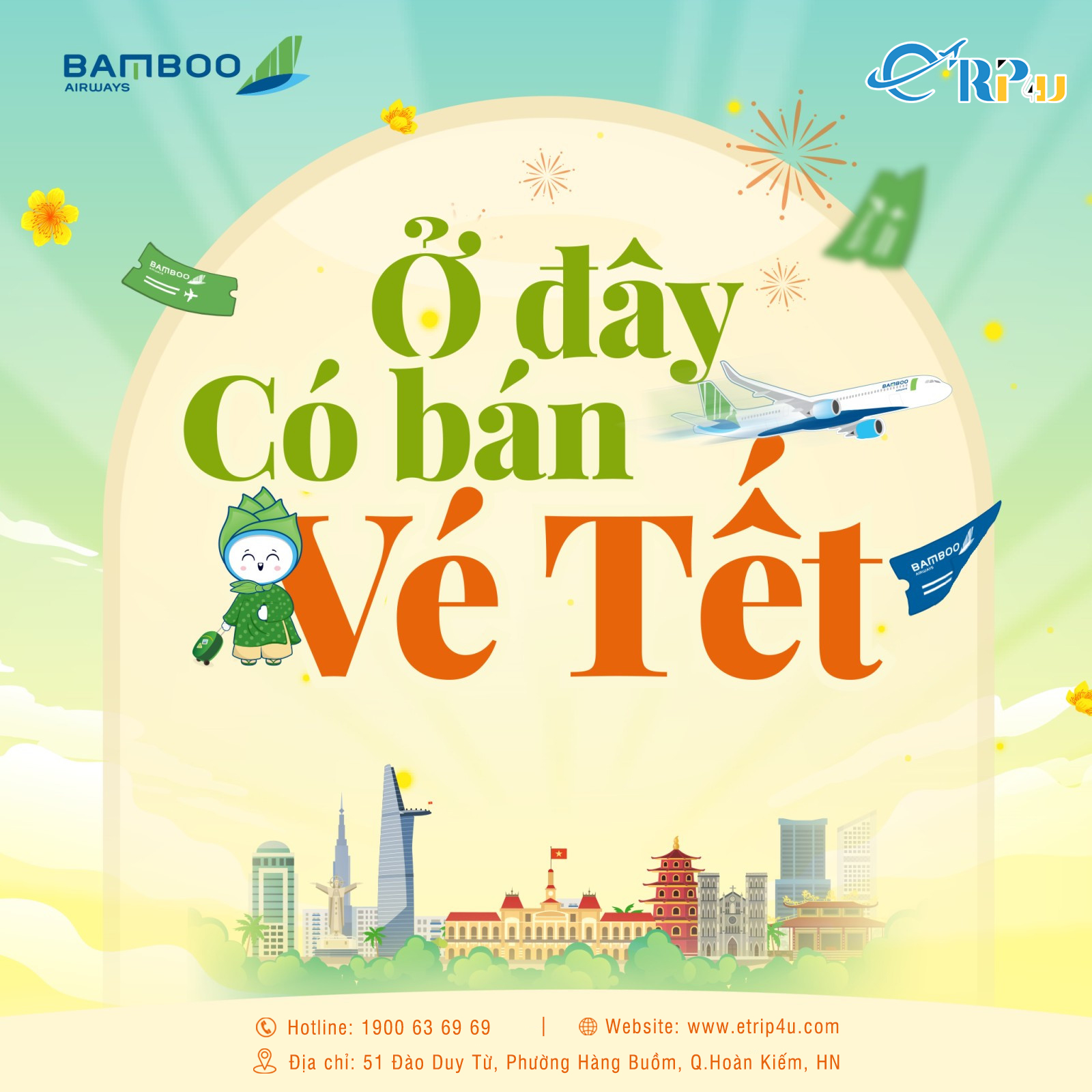 Bamboo Airways ch&iacute;nh thức mở b&aacute;n v&eacute; tết nguy&ecirc;n đ&aacute;n 2024