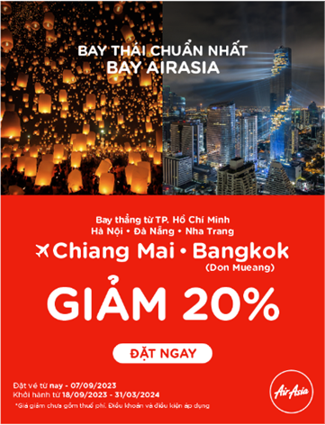 Chào tháng 9 - Air Asia giảm 20% giá vé siêu hot Chào tháng 9 - Air Asia giảm 20% giá vé siêu hot