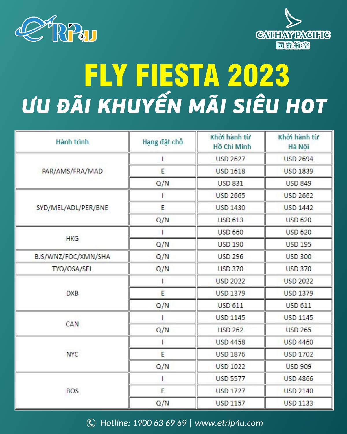 CATHAY PACIFIC - ƯU ĐÃI KHUYẾN MÃI FLY FIESTA 2023 CATHAY PACIFIC - ƯU ĐÃI KHUYẾN MÃI FLY FIESTA 2023