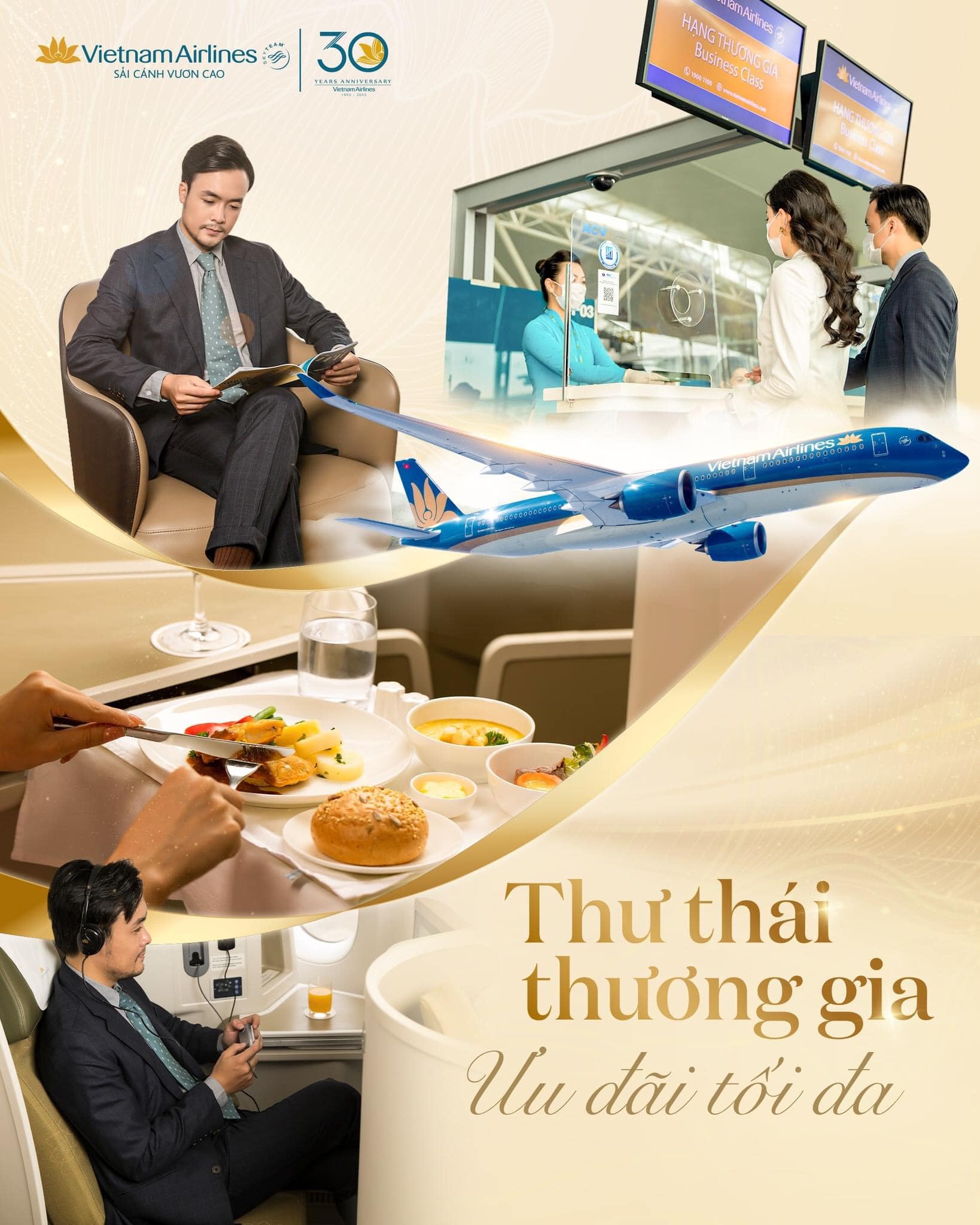 Thư th&aacute;i hạng thương gia, nhận ưu đ&atilde;i tối đa từ Vietnam Airlines