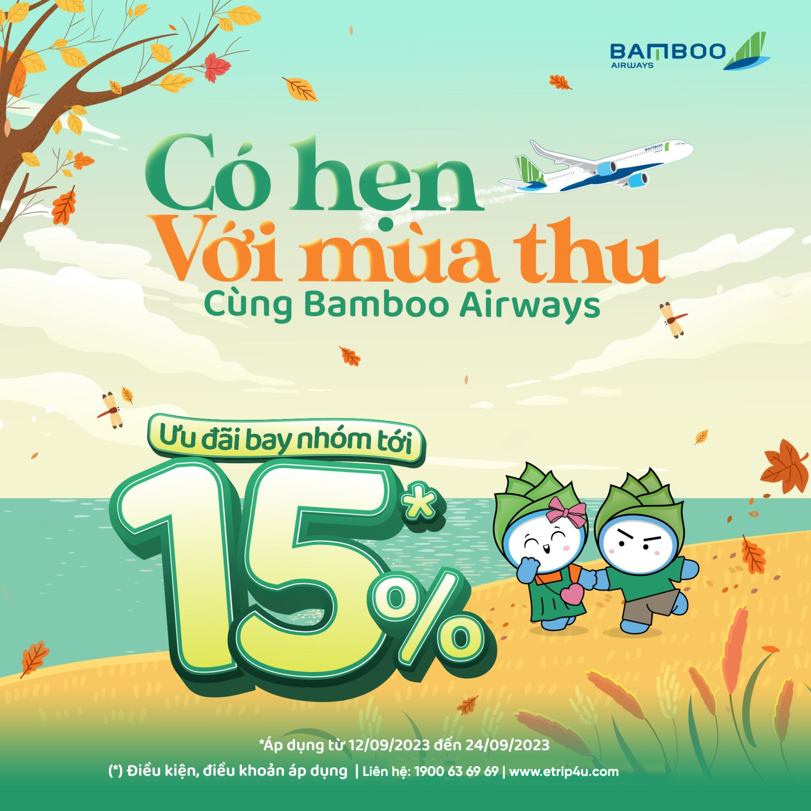 Chill thu v&agrave;ng, Ưu đ&atilde;i rộn r&agrave;ng c&ugrave;ng Bamboo Airways