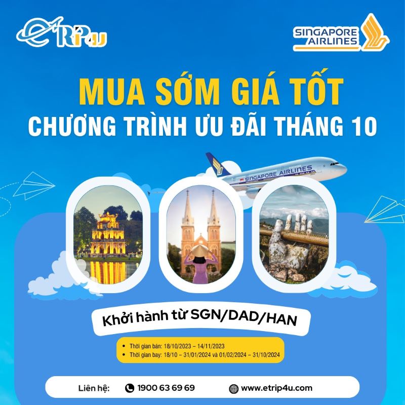 Singapore Airlines triển khai ưu đãi tháng 10 Singapore Airlines triển khai ưu đãi tháng 10