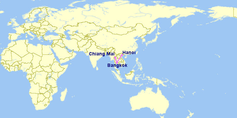 Thời gian bay từ Việt Nam đến Thái Lan phụ thuộc vào nhiều yếu tố Thời gian bay từ Việt Nam đến Thái Lan phụ thuộc vào nhiều yếu tố