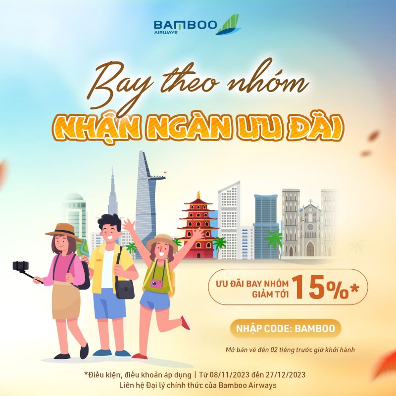 Bay theo nh&oacute;m, nhận ng&agrave;n ưu đ&atilde;i