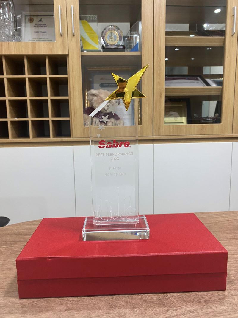 Giải thưởng danh giá Top 1 đại lý xuất sắc nhất của Sabre Giải thưởng danh giá Top 1 đại lý xuất sắc nhất của Sabre