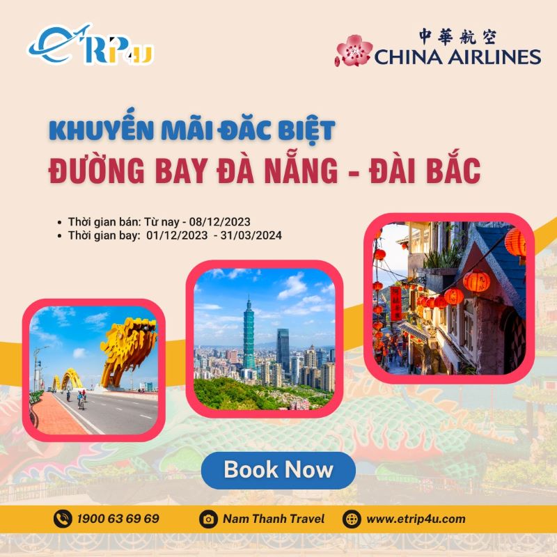 Khuyến m&atilde;i đặc biệt - Giảm gi&aacute; v&eacute; đối với h&agrave;nh tr&igrave;nh khởi h&agrave;nh từ Đ&agrave; Nẵng đi Đ&agrave;i Bắc