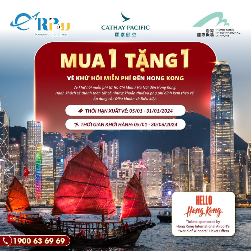 Ưu đãi mua 1 tặng 1 từ Nam Thanh Travel cùng Cathay Pacific (CX) Ưu đãi mua 1 tặng 1 từ Nam Thanh Travel cùng Cathay Pacific (CX)