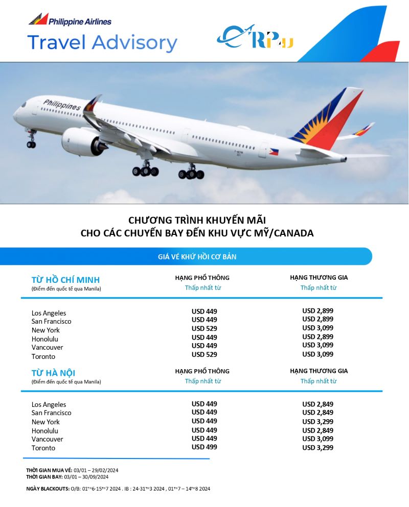Philippine Airlines ưu đ&atilde;i cho chặng bay