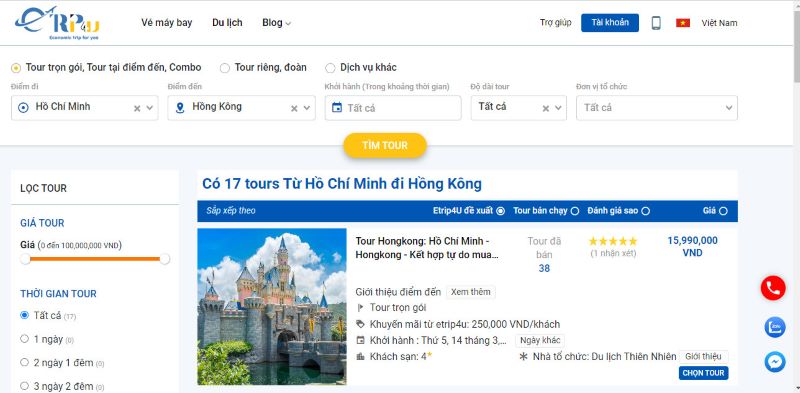 C&aacute;c tour du lịch Hồ Ch&iacute; Minh đi Hồng K&ocirc;ng phổ biến