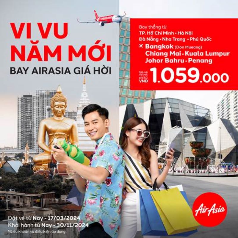AirAsia: Vivu Năm Mới - Bay AirAsia Giá Hời AirAsia: Vivu Năm Mới - Bay AirAsia Giá Hời