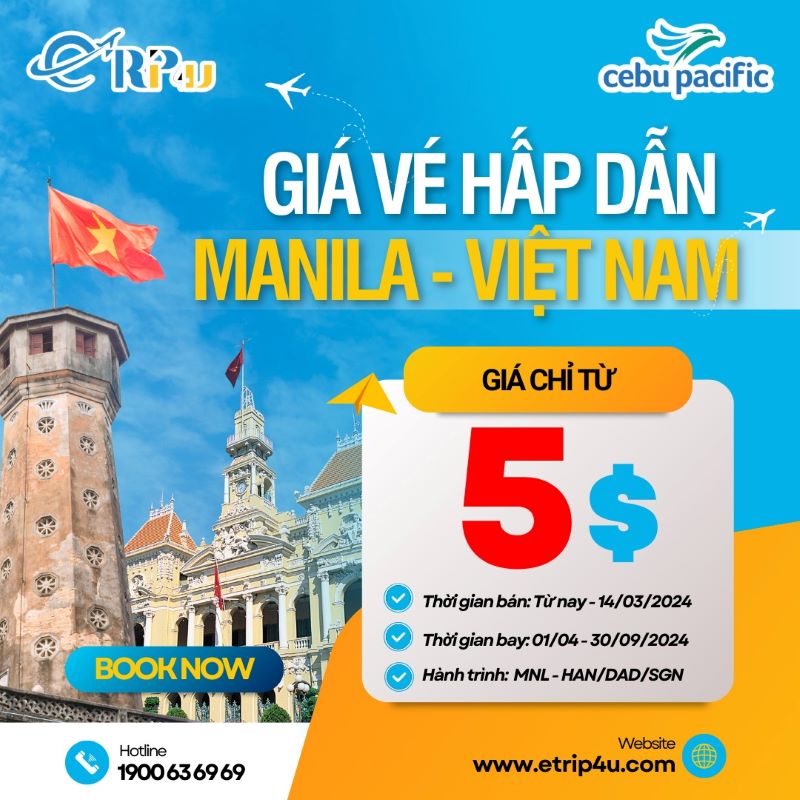 Chương tr&igrave;nh ưu đ&atilde;i gi&aacute; v&eacute; tr&ecirc;n h&agrave;nh tr&igrave;nh MNL - SGN/DAD/HAN
