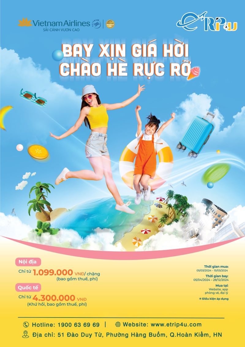 Ưu đãi chào hè - Giá rẻ bất ngờ từ Vietnam Airlines Ưu đãi chào hè - Giá rẻ bất ngờ từ Vietnam Airlines