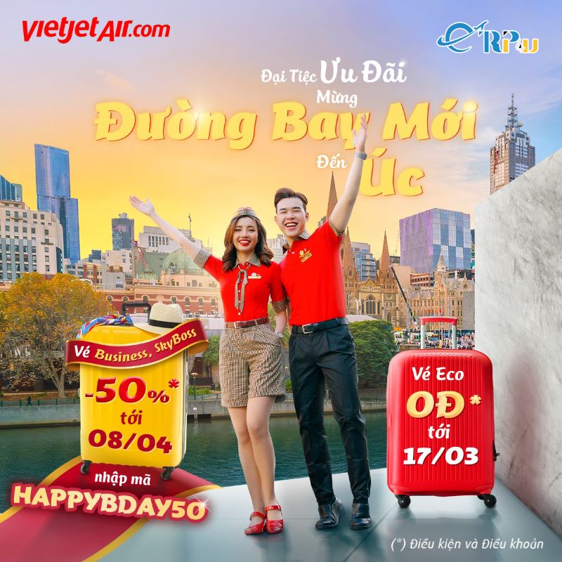 Vietjet Air mở đường bay mới từ H&agrave; Nội đến Melbourne, &Uacute;c với h&agrave;ng ng&agrave;n ưu đ&atilde;i