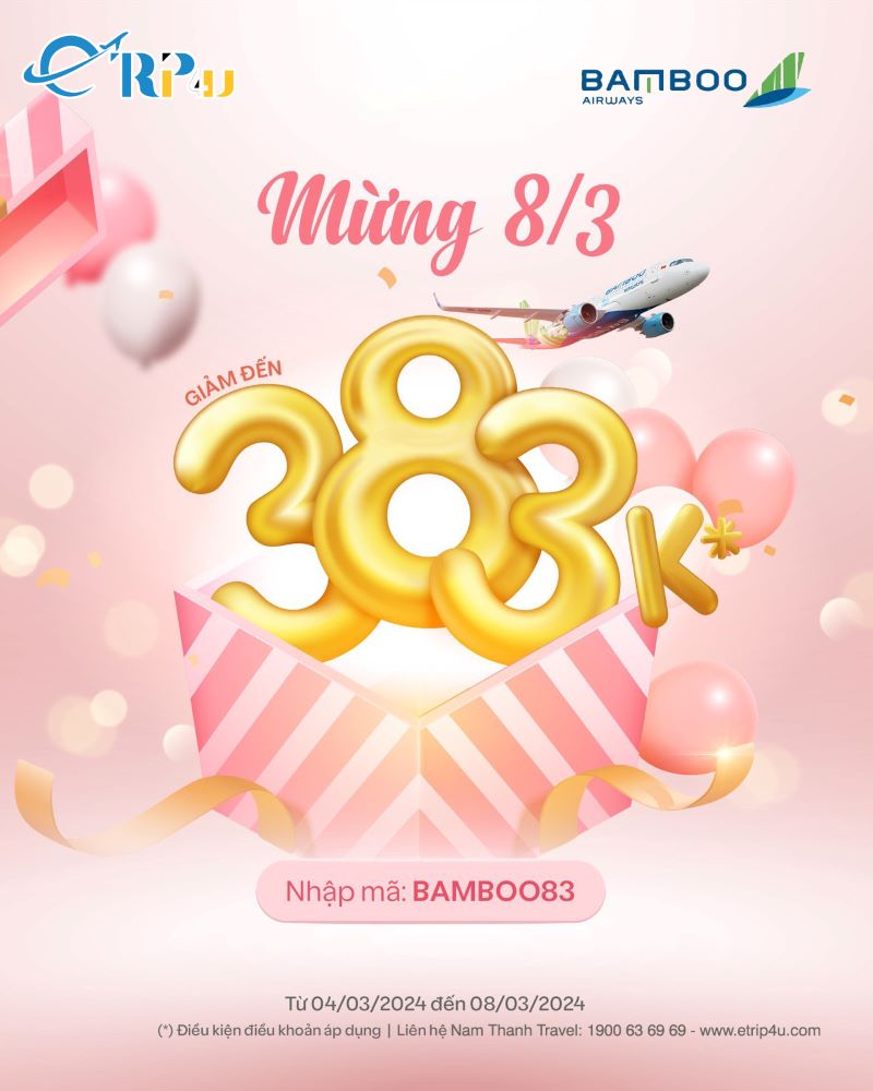 Ưu đãi độc quyền lên đến 383k từ Bamboo Airways Ưu đãi độc quyền lên đến 383k từ Bamboo Airways