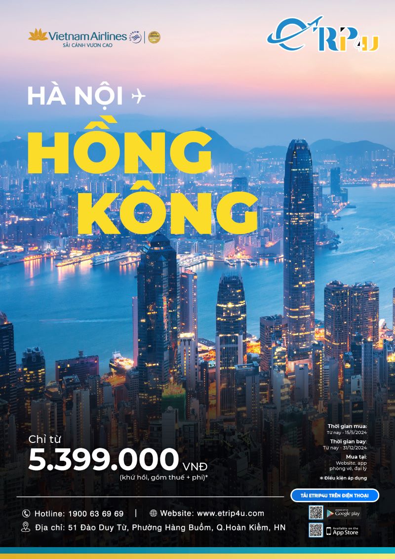 Ưu đ&atilde;i gi&aacute; v&eacute; tr&ecirc;n đường bay từ H&agrave; Nội đi Hong Kong