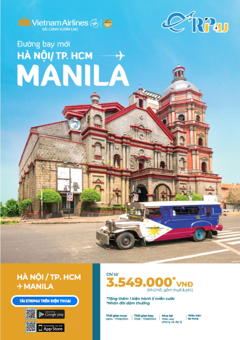 Bay Việt Nam - Manila với hàng ngàn ưu đãi từ Vietnam Airlines Bay Việt Nam - Manila với hàng ngàn ưu đãi từ Vietnam Airlines