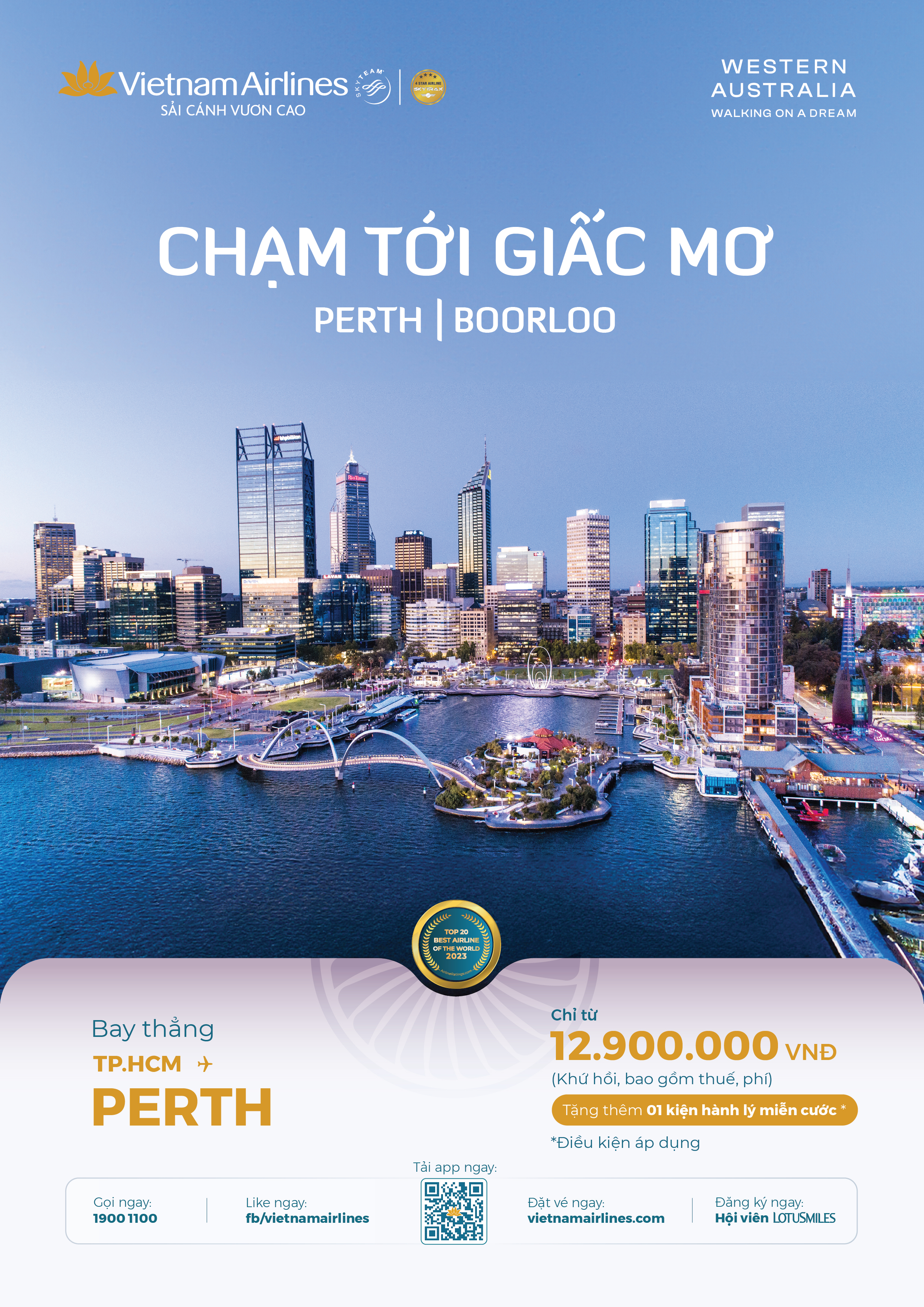 Vietnam Airlines: Chương tr&igrave;nh ưu đ&atilde;i đường bay Perth chỉ từ 12.900.000 VND