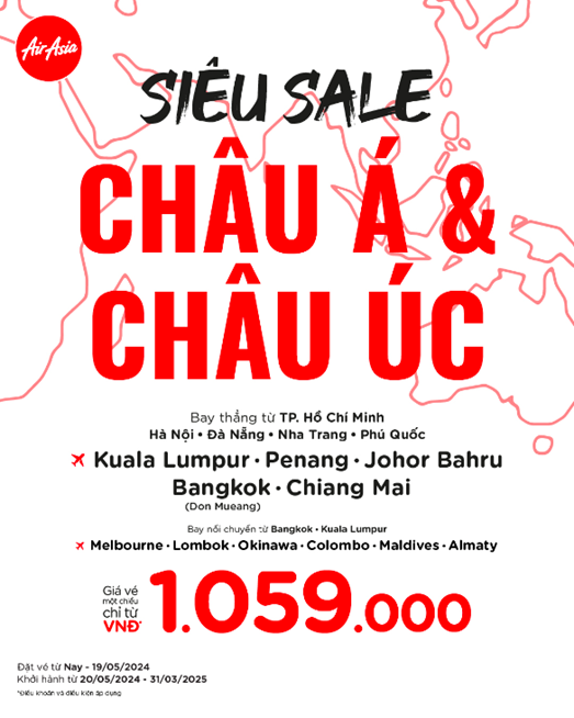 AirAsia: Siêu Sale Châu Á & Châu Úc AirAsia: Siêu Sale Châu Á & Châu Úc