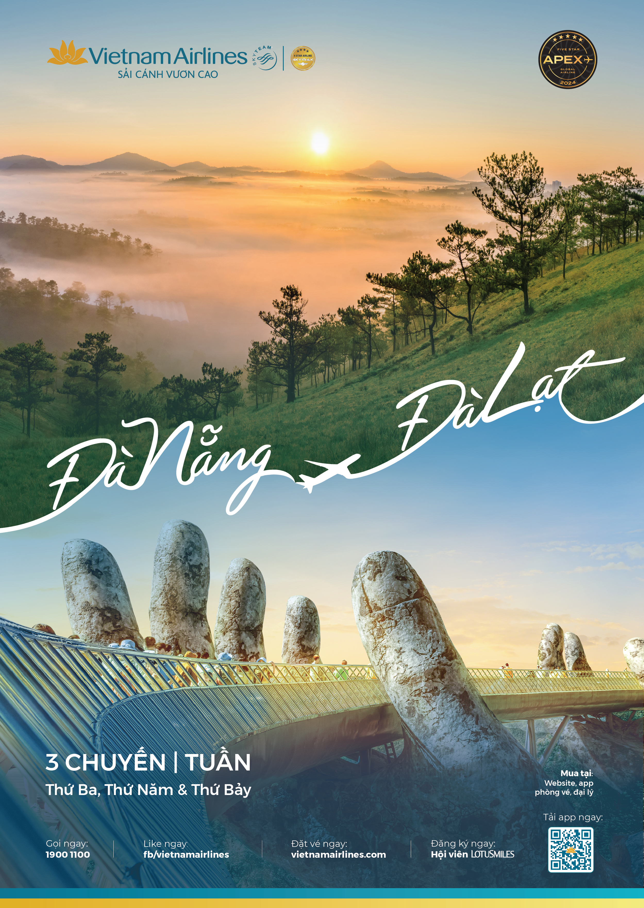 Vietnam Airlines: Th&ocirc;ng b&aacute;o mở lại đường bay Đ&agrave; Nẵng &ndash; Đ&agrave; Lạt