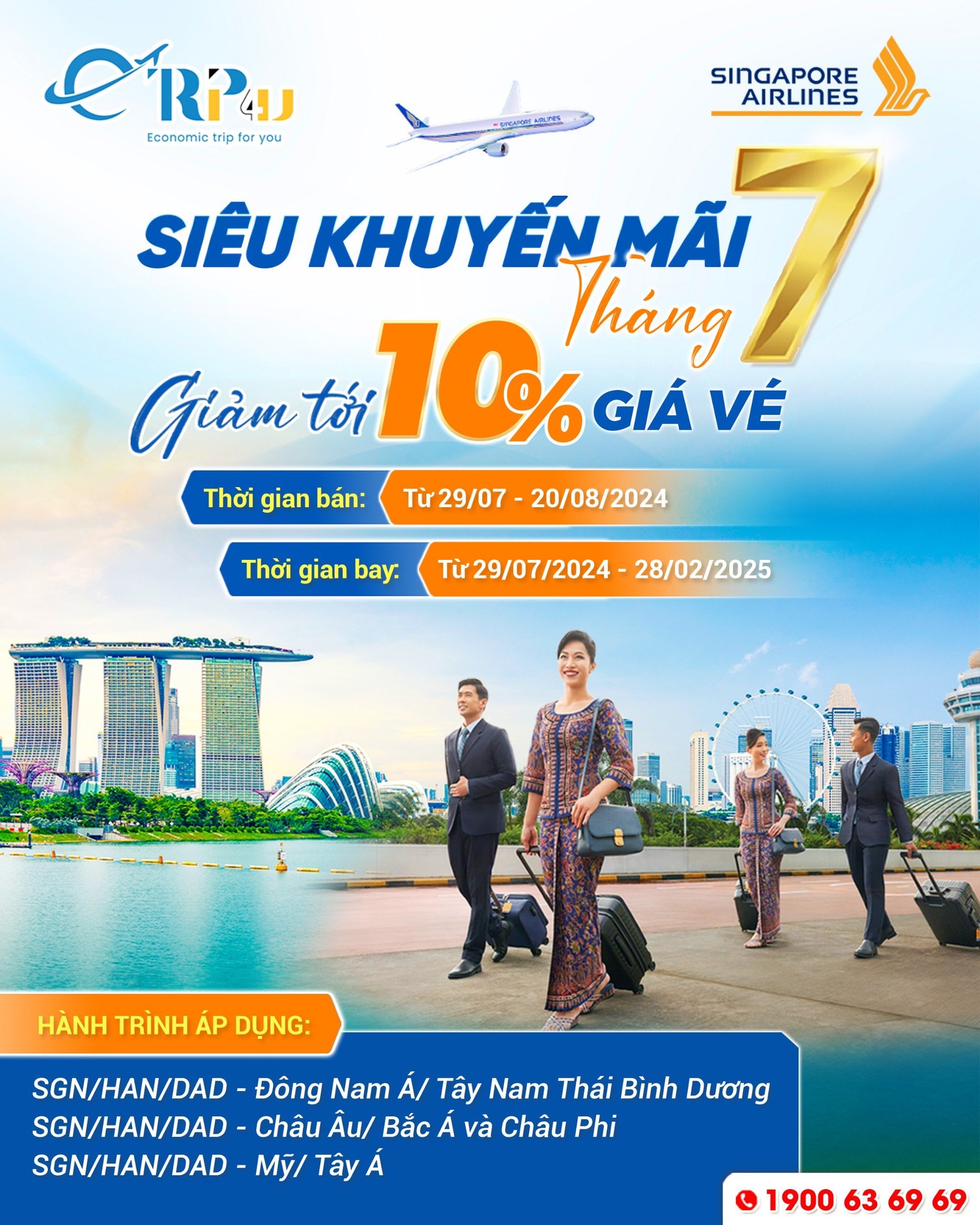 Singapore Airlines: Giảm tới 10% giá vé, x2 ưu đãi tháng 6 Singapore Airlines: Giảm tới 10% giá vé, x2 ưu đãi tháng 6