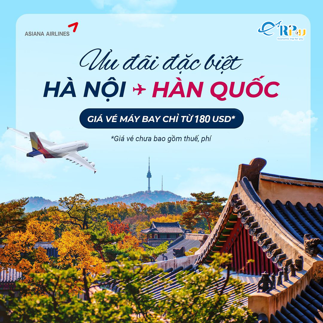 Asiana Airlines: Khuyến mại mùa thu 2024 hành trình Hà Nội - Hàn Quốc chỉ từ 180 USD Asiana Airlines: Khuyến mại mùa thu 2024 hành trình Hà Nội - Hàn Quốc chỉ từ 180 USD