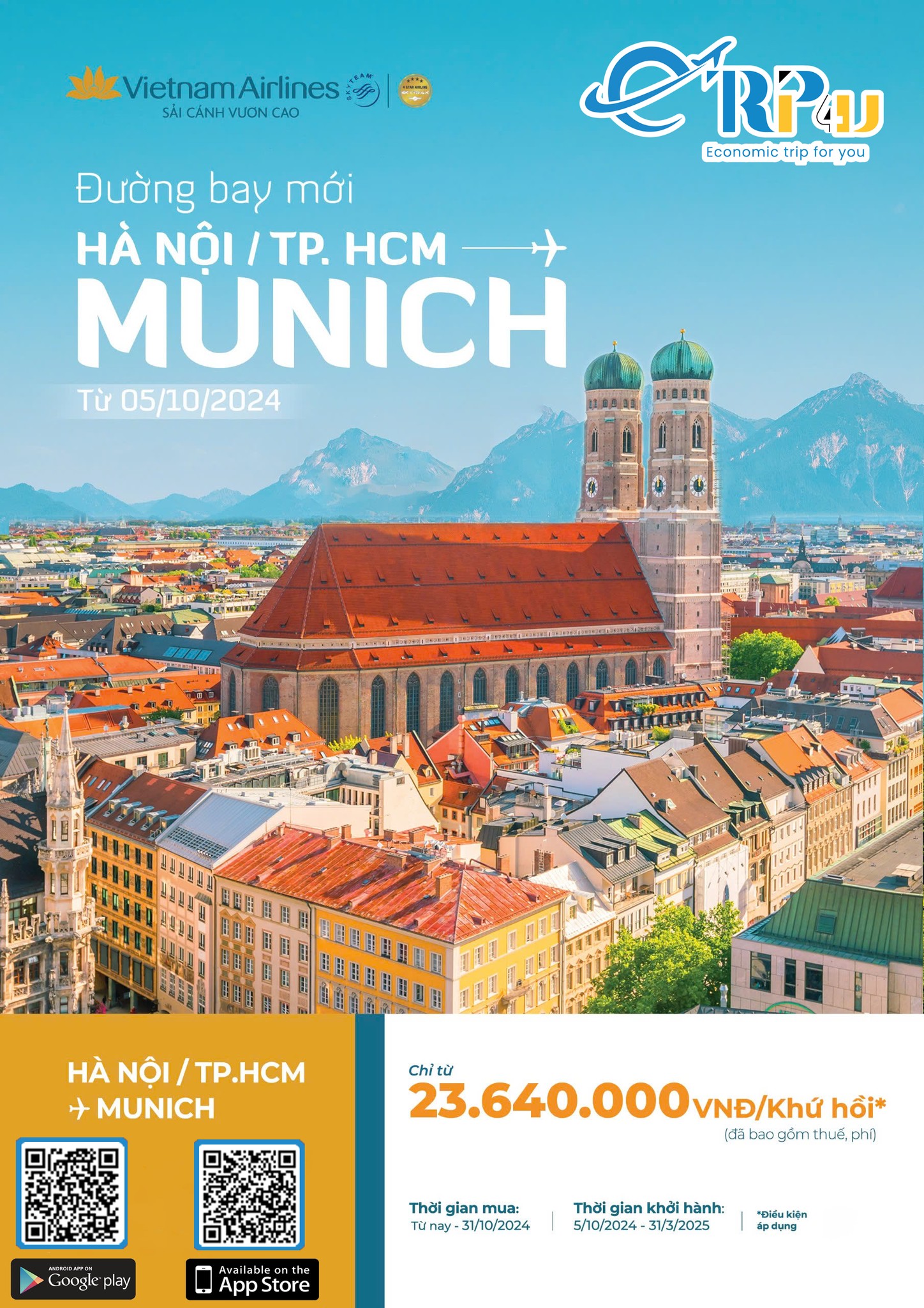 Vietnam Airlines: Triển khai chương trình “Khai trương đường bay HAN/SGN-MUC” Vietnam Airlines: Triển khai chương trình “Khai trương đường bay HAN/SGN-MUC”