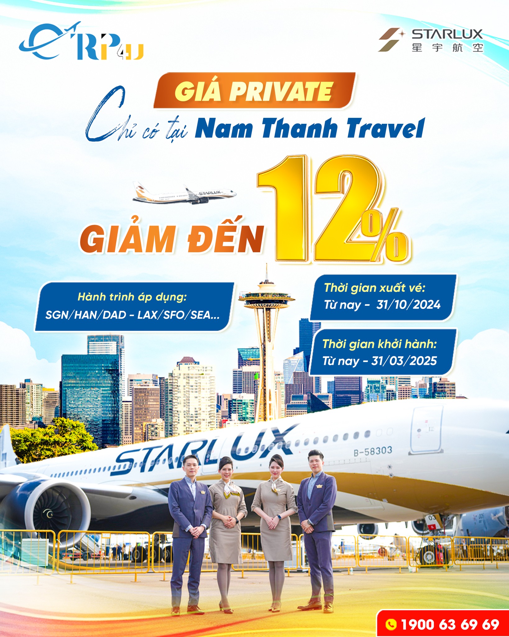 Starlux Airlines: Ưu đ&atilde;i gi&aacute; ri&ecirc;ng, giảm tới 12% gi&aacute; v&eacute;