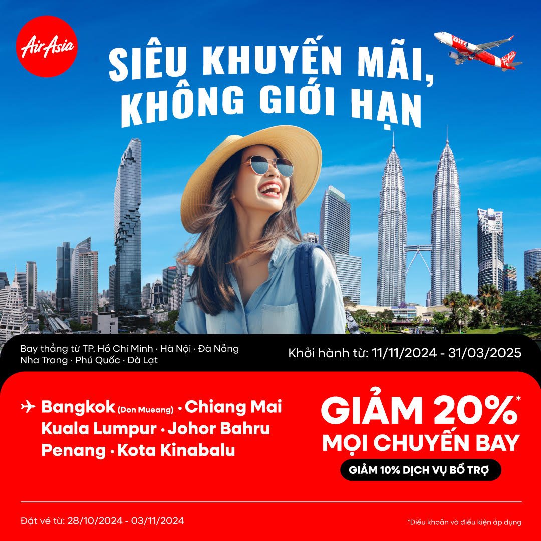 Air Asia: Siêu khuyến mại -Không giới hạn Air Asia: Siêu khuyến mại -Không giới hạn