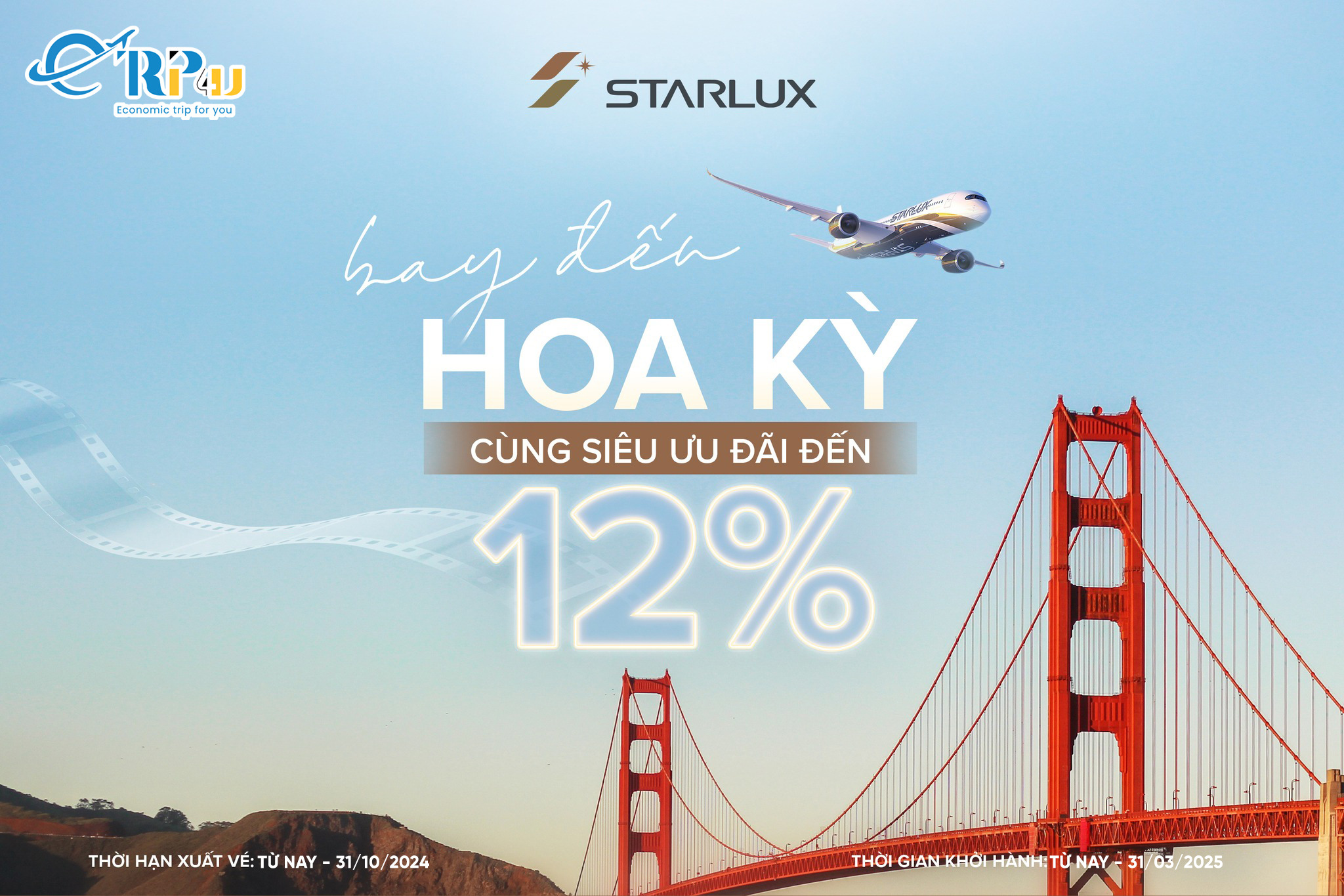 Starlux Airlines: Triển khai chương trình siêu ưu đãi lên đến 12% giá vé Starlux Airlines: Triển khai chương trình siêu ưu đãi lên đến 12% giá vé