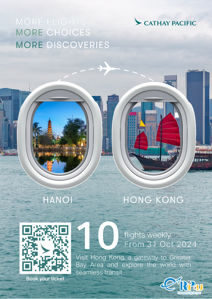 Cathay Pacific: Tăng tần suất bay từ Hà Nội đi Hồng Kông Cathay Pacific: Tăng tần suất bay từ Hà Nội đi Hồng Kông