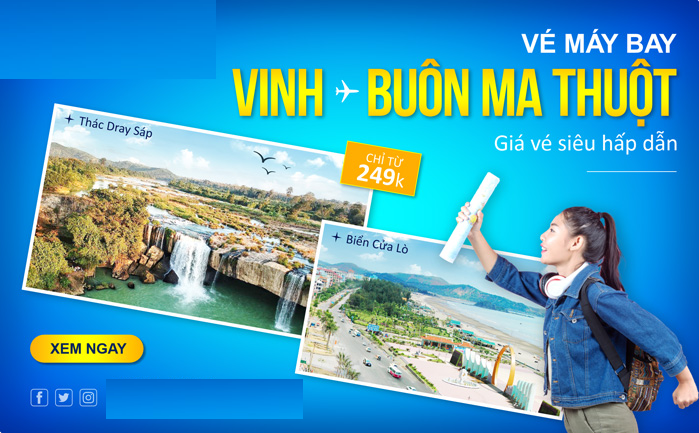 Đặt v&eacute; m&aacute;y bay Vinh Bu&ocirc;n Ma Thuột online gi&aacute; rẻ