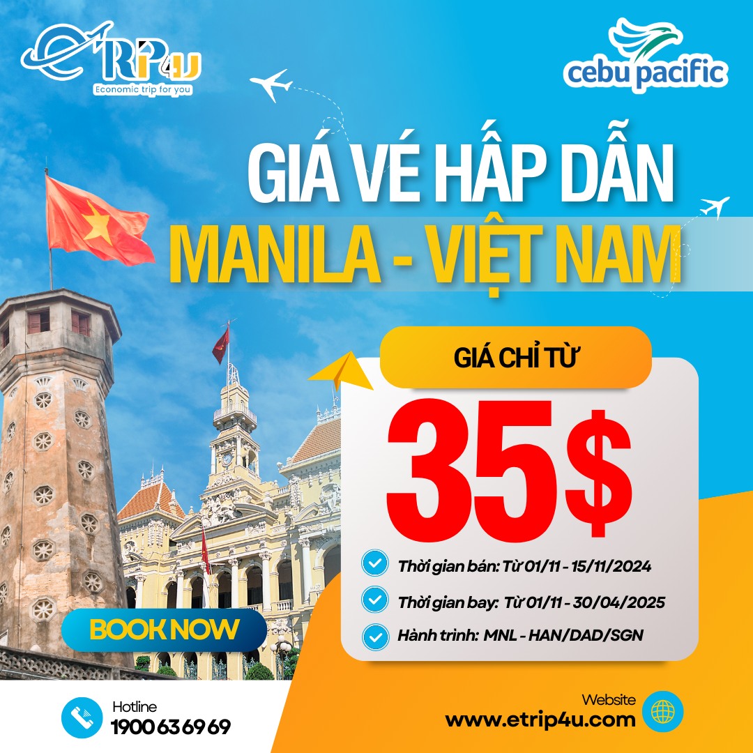 Cebu Pacific: Flash Sale bay Manila - Việt Nam gi&aacute; si&ecirc;u rẻ
