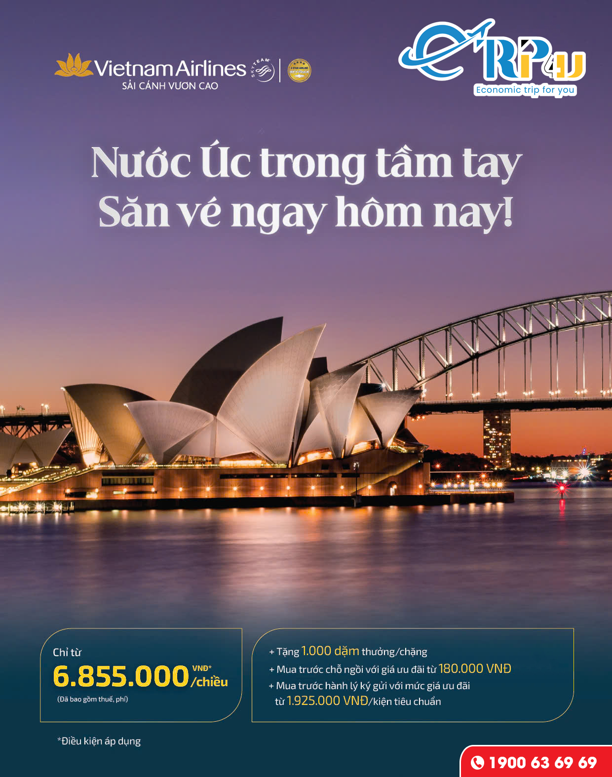 Vietnam Airlines tung ưu đ&atilde;i si&ecirc;u hấp dẫn cho chuyến bay đến &Uacute;c! 