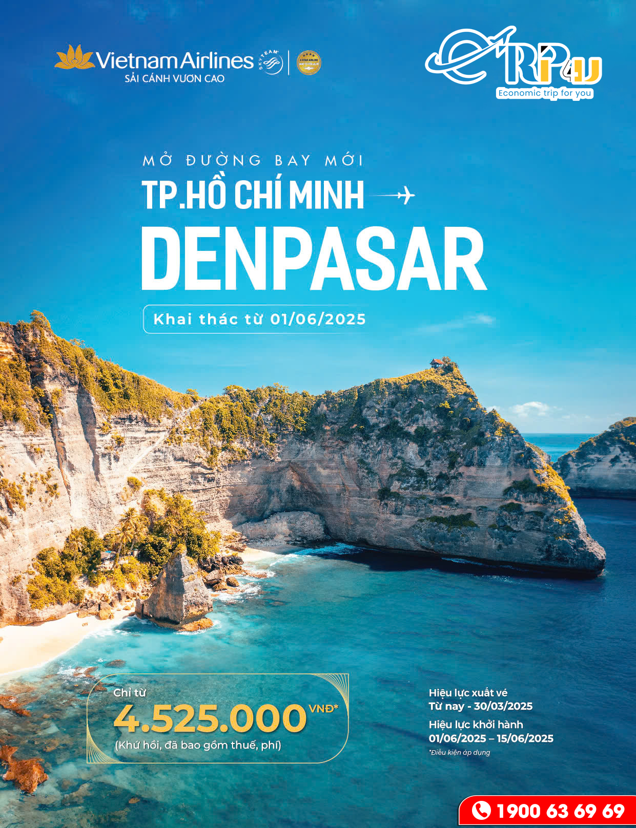 Vietnam Airlines khai trương đường bay mới TP.HCM - Denpasar