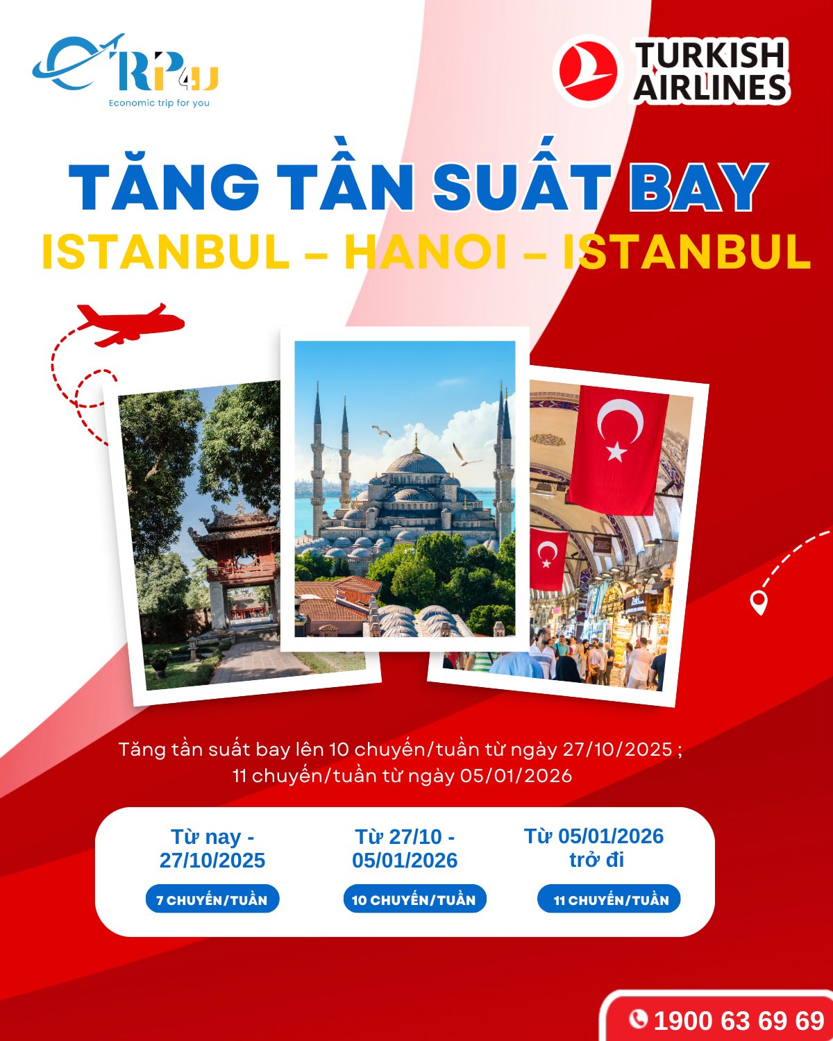 Turkish Airlines tăng tần suất chuyến bay Istanbul - H&agrave; Nội - Istanbul